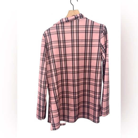 PRETTYLITTLETHING Pink Checkered Boyfriend Blazer Size 12 - Picture 9 of 9